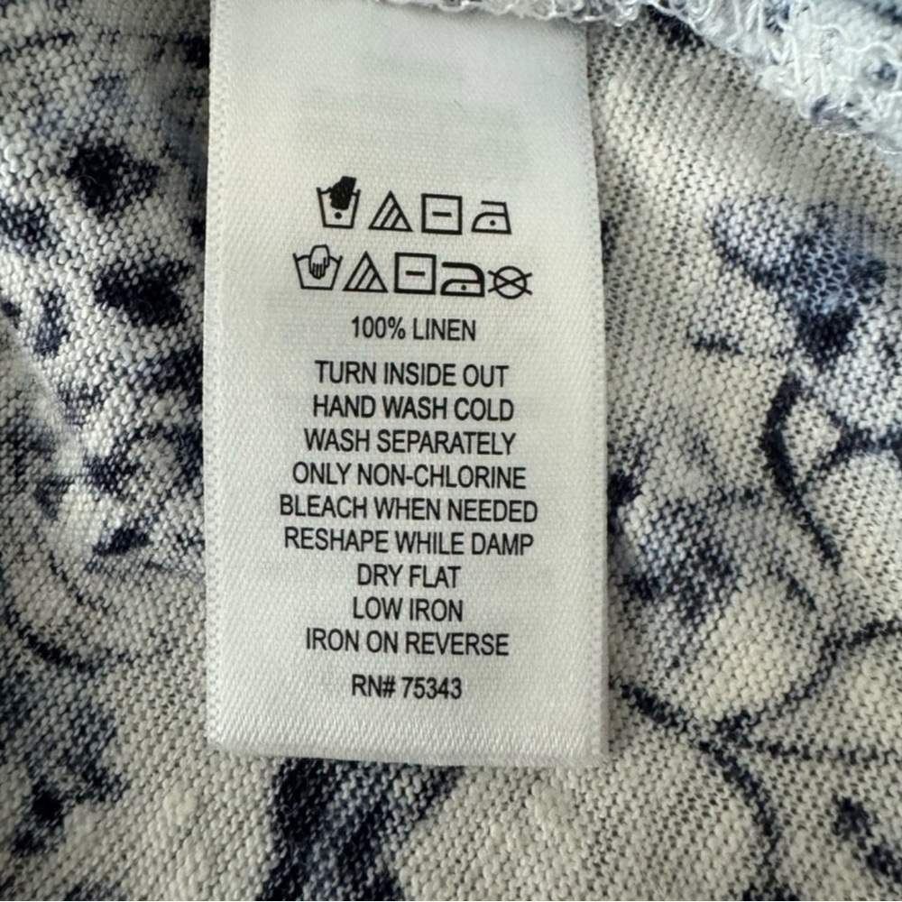RACHEL ZOE 100% Linen Floral T-Shirt Top in Blue/Gray Size 1X — GORGEOUS!!! - Picture 8 of 10